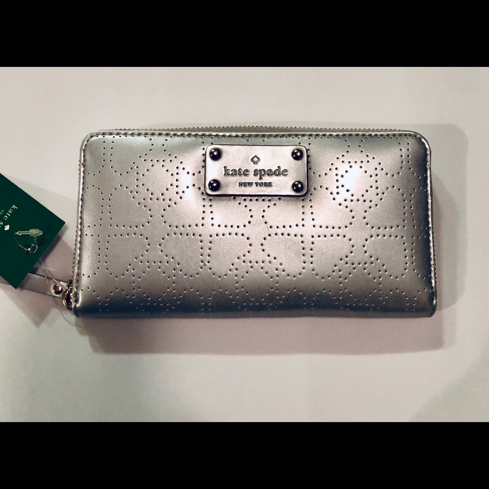 Kate Spade Silver Metro Spade Wallet